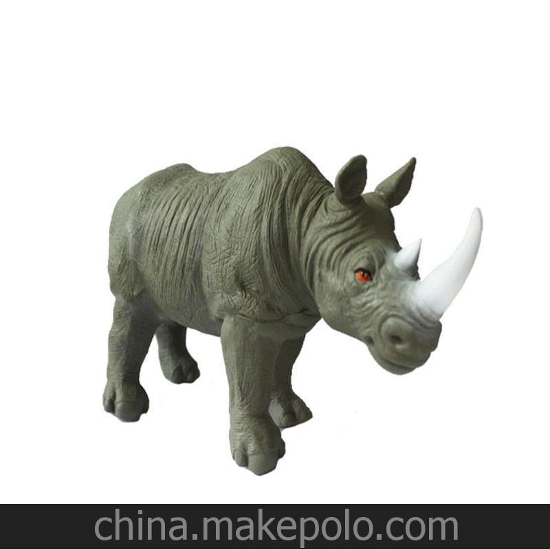 廠家直銷 犀牛動物模型 仿真超大軟膠搪膠動物玩具模型 2635/4