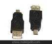 USB 2.0 A母转MINI公- USB AF TO MINI M 数据传输转接头