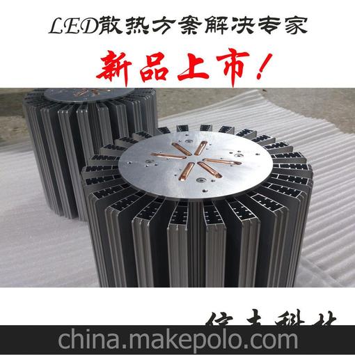 工礦燈散熱器，120W LED工礦燈散熱器,熱柱散熱器、熱管散熱器圖片