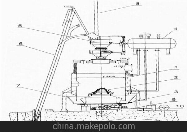 Φ2.0-2.4mCG1Q3-21型常壓混合煤氣發(fā)生爐圖片