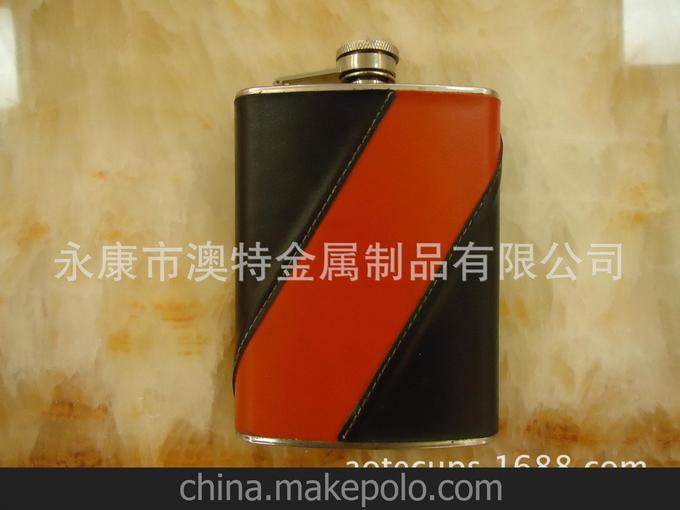 俄羅斯8oz不銹鋼精美包皮小酒壺/酒壺套裝圖片