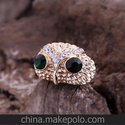 歐美奢華時尚首飾品 夸張貓頭鷹 指環(huán) 戒指-黑暗騎士H1279圖片