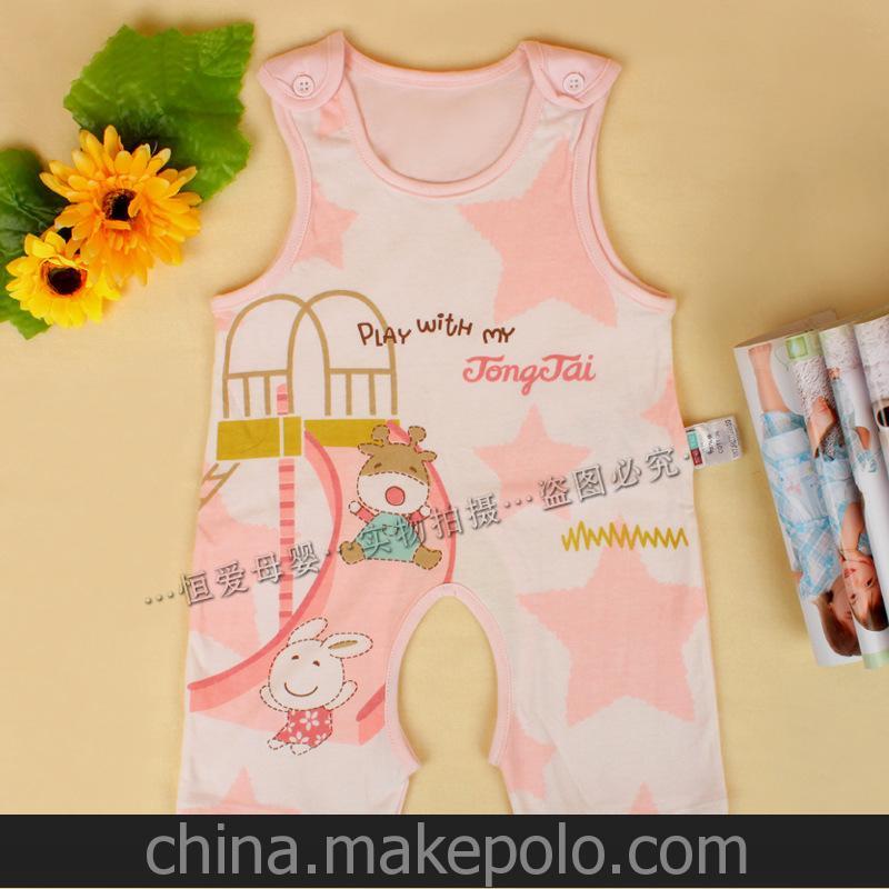 童泰5213嬰兒雙肩開連體衣夏季寶寶連體爬服純棉卡通中性連身哈衣