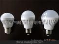 家用LED灯 热销5瓦LED2835贴片塑料球泡灯e27玻纤板一体球泡