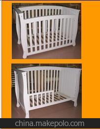 供應歐式實木制(wooden baby bed)多功能嬰兒床
