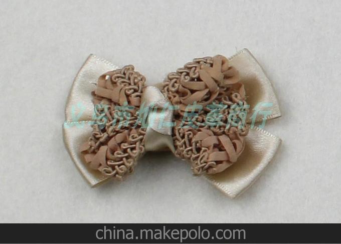 時尚韓版兒童蝴蝶結(jié)鞋花 絨布+緞帶手工BOW0006 鞋花圖片