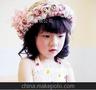 新款夏天帽子女士亲子款蕾丝花朵翻边遮阳帽麦秆凉爽草帽批发