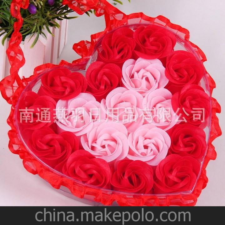 yyhx/燕羽花香 創(chuàng)意紙香皂花 18朵香皂花禮盒花邊 身體護(hù)理小禮品