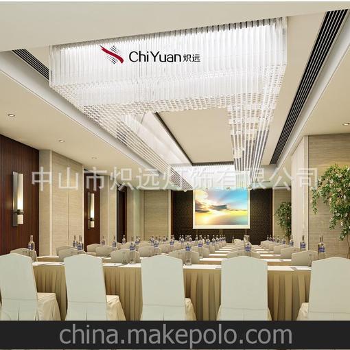 燈飾廠家 承接定制會(huì)議廳工程燈 酒店大堂 宴會(huì)廳環(huán)形水晶工程燈圖片