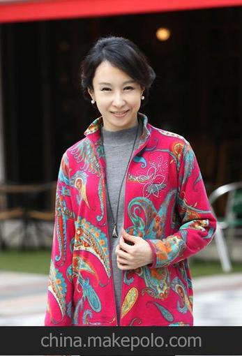 韓國廠家批發(fā)大碼媽媽裝 代購韓國2014新款中老年女士印花外套圖片