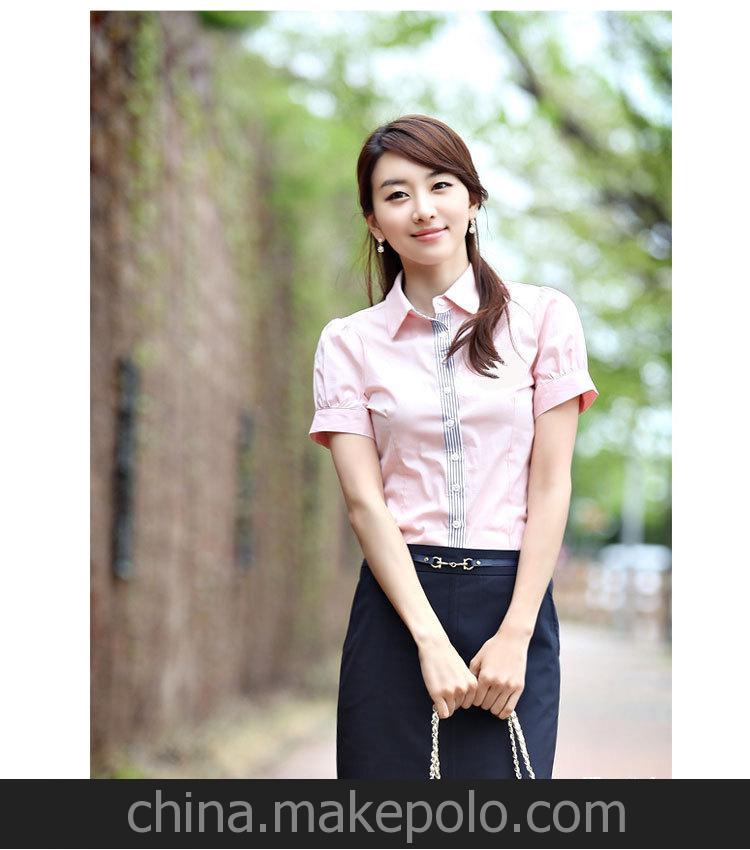 2014新款夏装时尚修身职业女装短袖衬衫女士衬衣 韩版一件代发