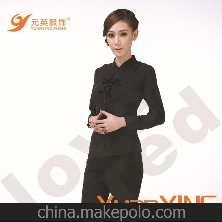 新韩版职业女装精致白色花边衬衣修身衬衫 白领OL气质女衬衣